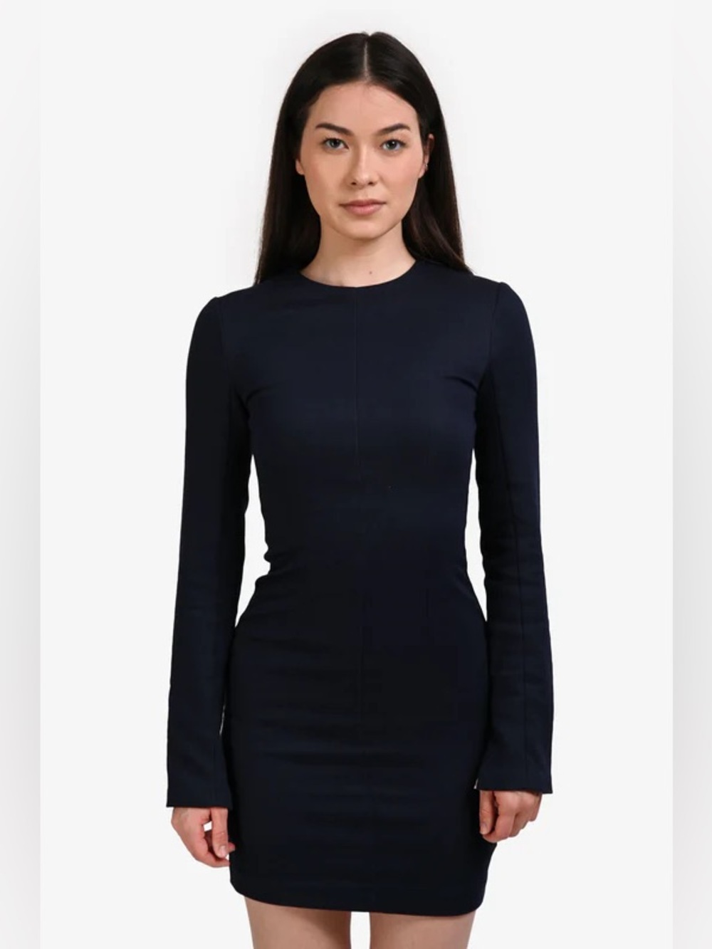 T by Alexander Wang Navy Long Sleeve Mini Dress Size 2 Minimalist Bodycon chic
